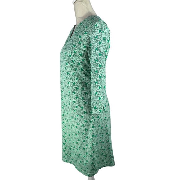 KATHERINE WAY Green & White Tunic Dress Size XS - Picture 2 of 10
